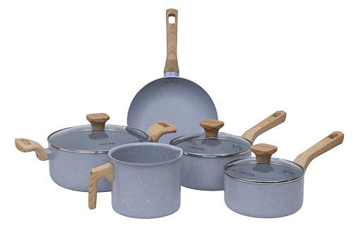 Mimo Style, Conjunto de 5 Panelas com Tampa de Vidro Temperado Pratic Cook Grafite