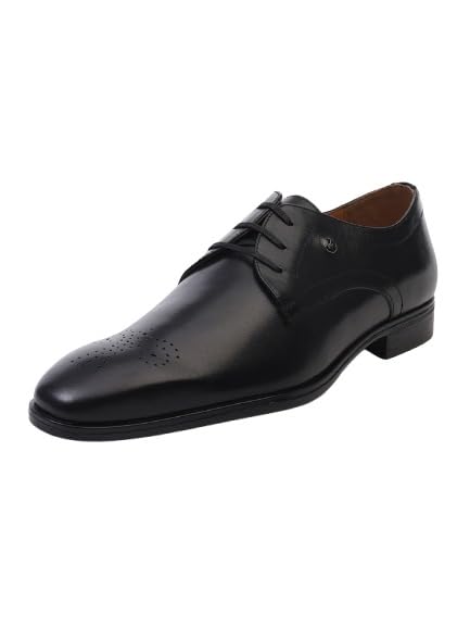 Men Tan Lace Up Genuine Leather Formal Shoes-image-13