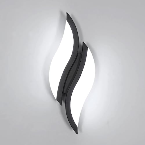 Goeco Applique Murale Intérieure LED, 12W Lampe Murale Moderne en Forme de Feuille Lumière Blanc Froid 6500 k Éclairage Luminaire Mural pour Salon Chambre Escalier,...