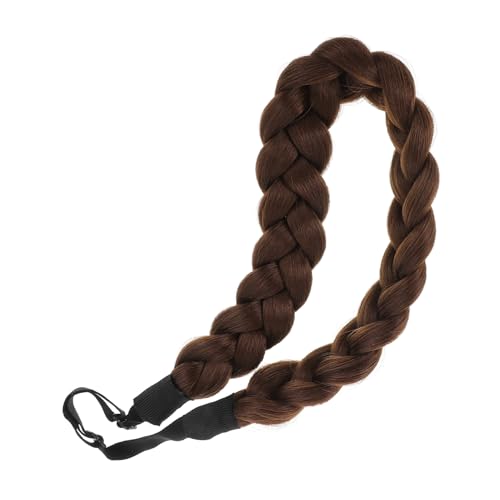 ノーブランド品 ヘアアクセサリー 頭飾りの装飾 三つ編み用のヘアカフス 三つ編みカチューシャ 髪をつけたカチューシャ 編組ヘアバンド ヘアピンヘッドバンド 編組王冠 組紐 高温ワイヤー Brown
