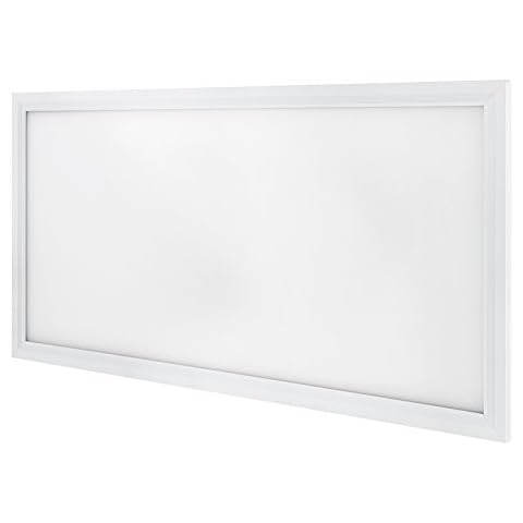 G.W.S® Premium 80W Ultra Slim White Frame 595mmx1195mm (2'x4') Rectangular LED Surface Mounted Flat Panel Light Office Ceiling Light Day White, Mounting Frame Kit Included Cover