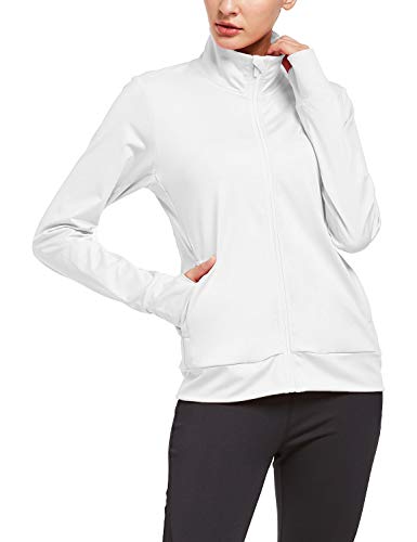 BALEAF Women's Full Zip Running Jacket Lightweight Long Sleeved Workout Track Shirt Thumb