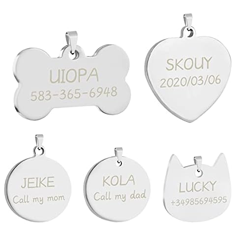 Chapa Perro Grabada de Acero Inoxidable Cover