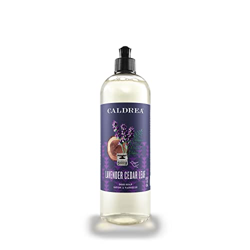 Image of Caldrea Dish Soap, Biodegradable Dishwashing Liquid made with Soap Bark and Aloe Vera, Lavender Cedar Leaf Scent, 16 oz