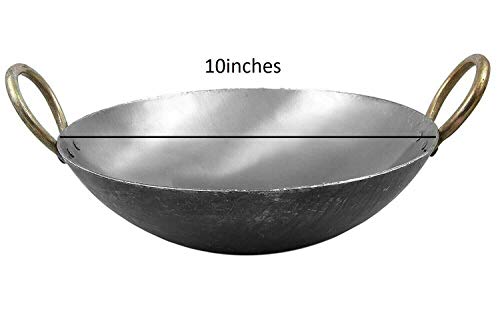Wok profundo de hierro con mango 10 pulgadas miniatura 2