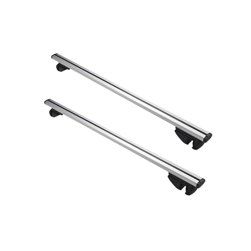 BREEZENEST 2Pcs Car Roof Bars Lockable Aluminum Alloy Roof Rack Cross Bars 48 Streamline Design for Vehicles with Raised Roof Rails Heavy Duty 100kg Capacity for Luggage Bikes Cargo Holidays