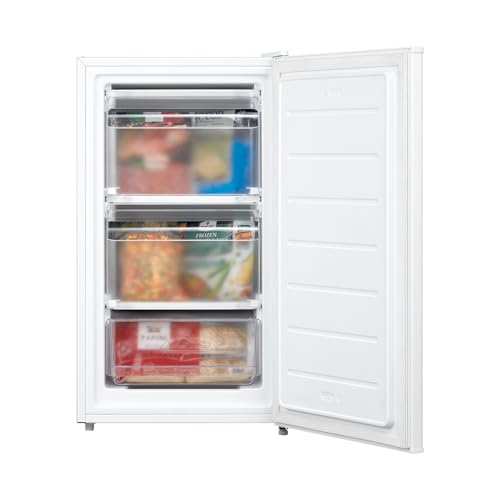 COMFEE RCU60WH3EU(E) 60L Gefrierschrank mit Inverter-Kompressor, D-Energieeffizienz Gefrierschrank klein 125kWh/Jahr, 24‑h‑Schnellgefrierung 6kg, Leise 35 dB, 3 Fächer, 4-Sterne-Gefrierleistung