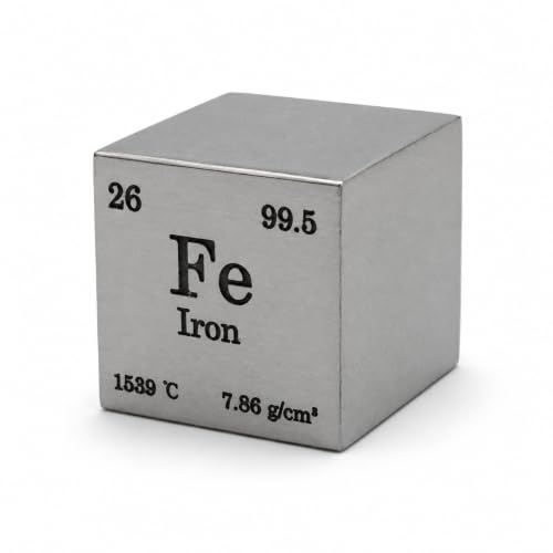 Image of High-Purity Element Cubes | Titanium, Silicon, Iron, Magnesium, Zinc, Tungsten & Carbon | 10mm, 25.4mm, 38.1mm | STEM, Display & Collection (Iron, 1inch)