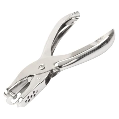 NUTJAM Single Hole Puncher Metal Silver, 1/4” Round Circle Punch for Paper and Crafts - Ergonomic Handle, Easy to Clean - for Kids and Adults (6mm Hole, 1 Pack) Cover