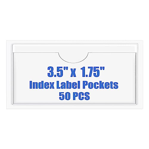 Funas de plástico autoadhesivas para etiquetas de índice transparentes de 3.5 x 1.75"