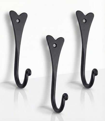 Set of 3 Hand Forged Small Heart Shape -Wrought Iron