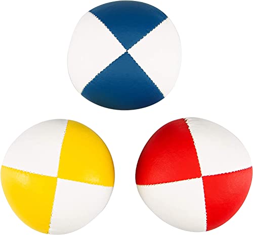 Lot de 3 balles de jonglage Bicolores Diabolo Premium Soft - 67mm Ø ✓ Hydrofuge ✓ Simili Cuir Souple I Set de jonglage pour Jeunes et Adultes Cover