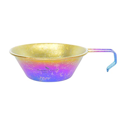 Boundless Voyage チタン シェラカップ 300ml アウトドア キャンプ マグ・シェラカップ 直火 結晶仕上げ 指紋防止加工 超軽量 食器 調理器具 Ti1100T (マルチカラー)