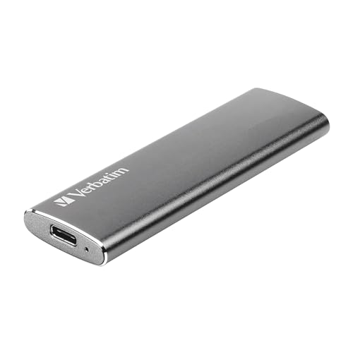 Verbatim Vx500 SSD 1 TB, Spacegrau, 29 g, Externe SSD, USB 3.0 SSD, Leicht, für Windows & Mac OS X, tragbares Laufwerk, USB-C, Hochgeschwindigkeits-Flashspeicher, Lesen 500 MB/s, Schreiben 290 MB/s
