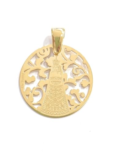 Médaille Vierge de Lorette en argent sterling plaqué or 18k