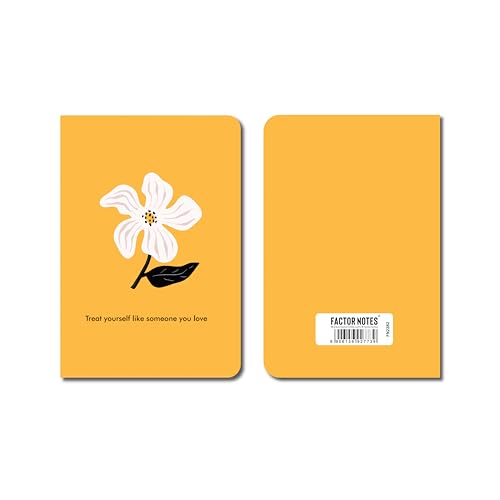 Image of FACTOR NOTES A6 Notebook (Treat Yourself) | Ruled, 160 Pages, 90 GSM Thick Paper | Cute Aesthetic Notebook for Women