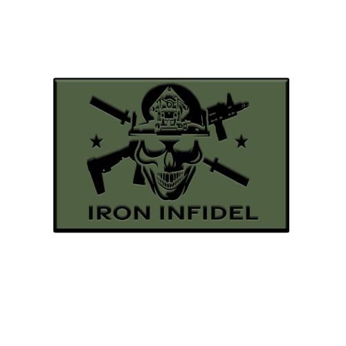 Tactical Patch - Skull Logo & US Flag 3D PVC Morale Patch - Heavy Duty USA American Patriotic Patches for Military, Police, Army, Caps, Jackets, Pants, & Gear (Logo - Green)