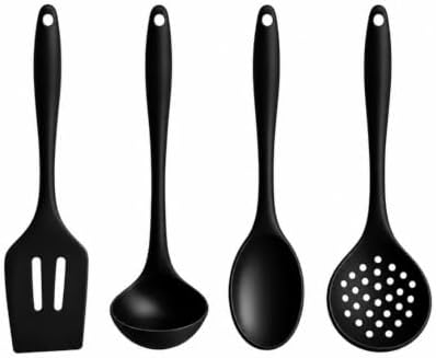 PÃO DE QUEIJO FÁCIL, CRESCE DEMAIS, UMA DELÍCIA 49 Kit 4 Utensílios de Cozinha em Silicone Premium Colher, Espátula,...