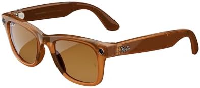 Ray-Ban Meta glasses Wayfarer, Shiny Caramel Translucent/Polar Brown, Regular (Renewed)
