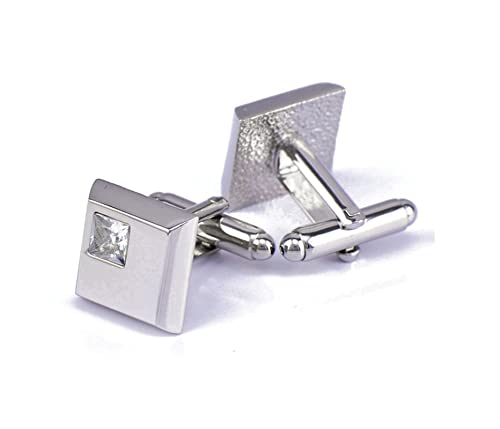 Mancuernillas vintage para hombre con circonia cúbica miniatura 1