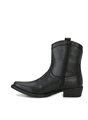 Image of Delize Black /Tan Cow Boy Chelsea Boots for Men's