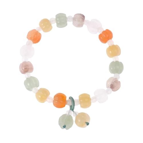 Genérico Pulsera de calabaza de jade,Pulsera de cuentas de calabaza,Pulsera de cuentas de de jade - moldeadas del tema vegetal del color del caramelo de moda para las muchachas adolescentes de