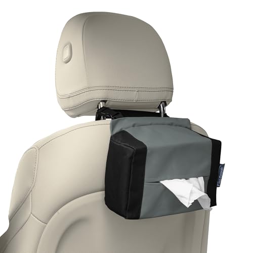 Image of FH Group E-Z Travel Napkin Tissue Dispenser Holder Fits Most Cars, SUVs, Trucks, and Vans Gray