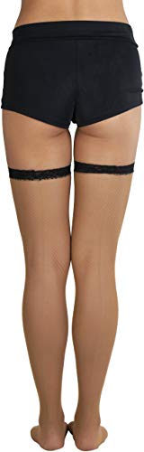 Image of ToBeInStyle Women's Fine Classic Fishnet Thigh High Stretch Nylon Novelty Stockings