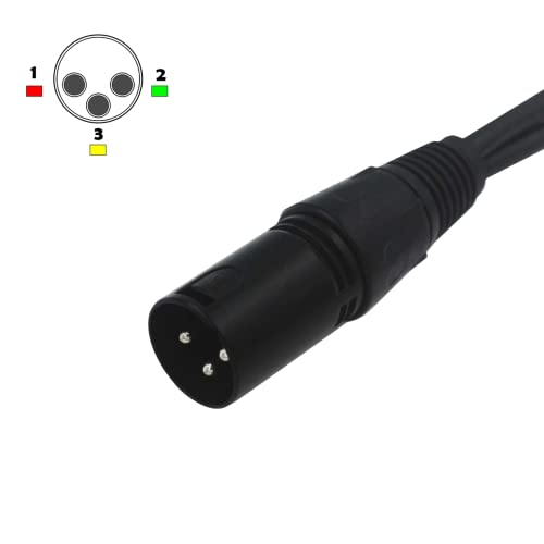 BRIEFCEC 2pcs XLR Splitter Cable, Microphone Y Cable 1 Male to 2 Female 3 Pin Jack Splitter Cord Audio Adapter - Image 2