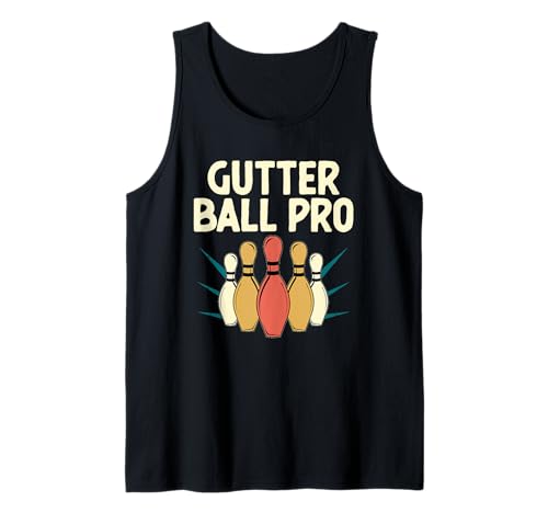 Gutter Ball Pro Bowler Bowling Tenpin Tank Top