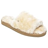 Minnetonka Women's Lolo Slipper Sandal, Cream, 8 M US