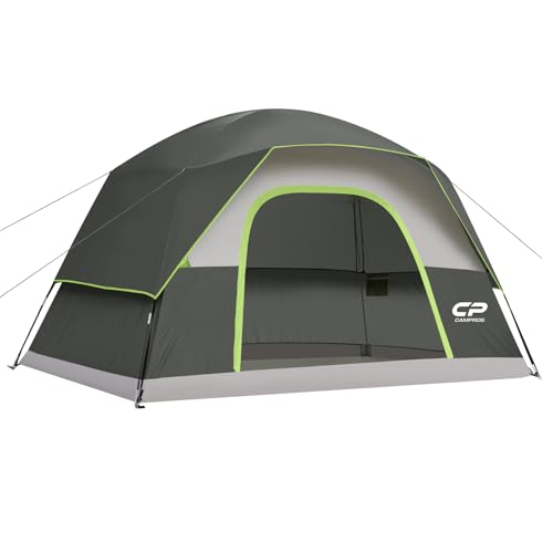 CAMPROS CP Tent 6 Person, Waterproof Windproof Double Layer...