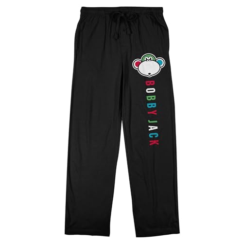 Bobby Jack Colorful Logo Men's Black Sleep Pajama Pants