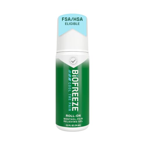 Biofreeze Roll On Pain Relief for Knee & Lower Back, Arthritis,Neck & Sore Muscle Relief, Cooling Menthol Relief, Gel 2.5 Fl Oz