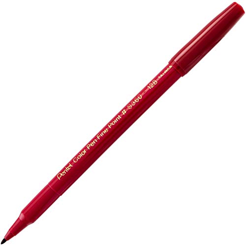 Image of Pentel Arts Color Pen, Dark Red, Box of 12 (S360-128)