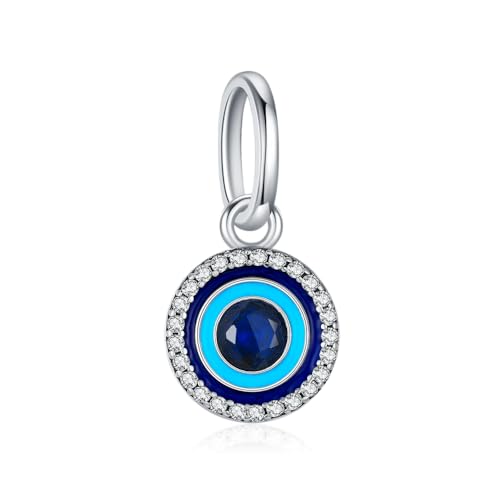 KEQ Blue Evil Eye Charms Fit for Pandora Charms Bracelet Necklace Evil Eye Lucky Bracelet Charm for Protection Blessing Bead Protection Jewelry DIY Charm Bracelet for Women Men Spiritual Gift