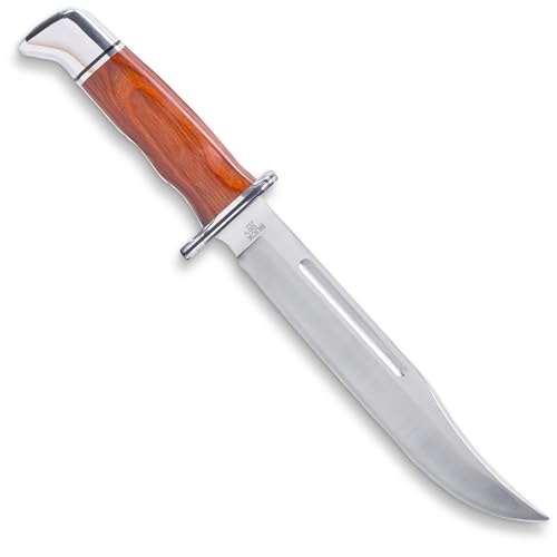 Buck Knives 120 General Hunting Knife, 7-3/8' Fixed Blade, Full Tang Design, DymaLux Cocobolo Heritage Handle, 420HC Stainless Steel Clip Point Blade, Sheath Included, Knife Made in the USA, 8.3 oz