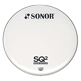 SONOR ソナー バスドラム・ヘッド 22インチ 白・ロゴ入り SN-BP22W/L SQ2ロゴ入り