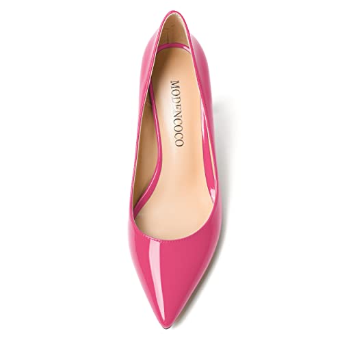 MODENCOCO Womens Slip On Pointed Toe Sexy Patent Evening Party Stiletto High Heel Pumps Dress Shoes 4 Inch3