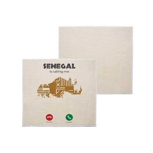 sous Verre en Lin - Sénégal is Calling Me Rhinoceros Safari - 1 unité (100 x 100 mm)