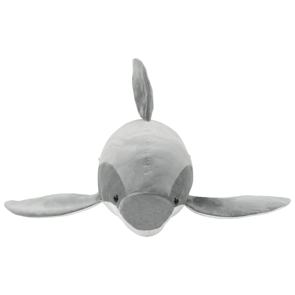 Plüsch Delfin Kuscheltier Grau Weiches Stofftier Kinder Baby Geschenk Einschlafhilfe Reisebegleiter Kuschelfreund für Mädchen Jungen, 100 x 40 cm, waschbar, ideal für Kinderzimmer und Bett