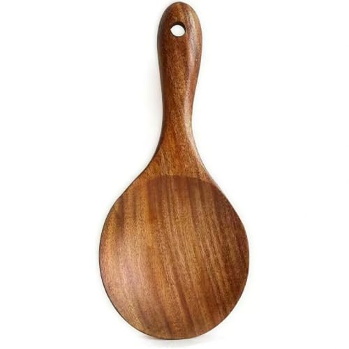 Natural Wooden Rice Spoon Non-stick Rice Paddle Rice Scooper Rice Serving Spoon Rice Spatula for Rice Potato Salads,Wooden Serving Spoons 7 inch Serving Utensils for Kitchen and Dining