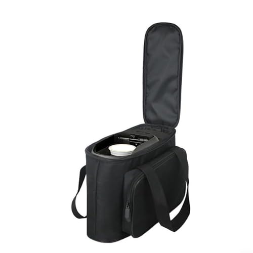 EXTRWORY Maletín de transporte portátil para cafetera, 30 x 12 x 24 cm, tela Oxford negra, con compartimentos laterales para viajes