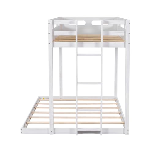 Luspaz RIV001 Twin Over Full Size Metal Bunk Bed Frame With Built-In Ladder thumb #6