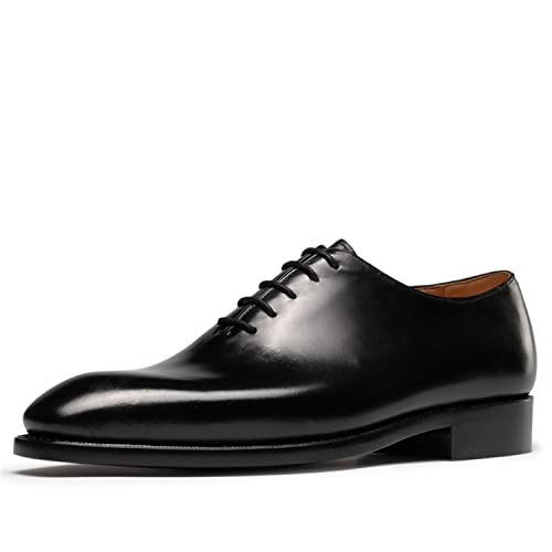 Mens Dress Shoes Leather Plain Toe Whole-Cut Oxford Shoes for Men