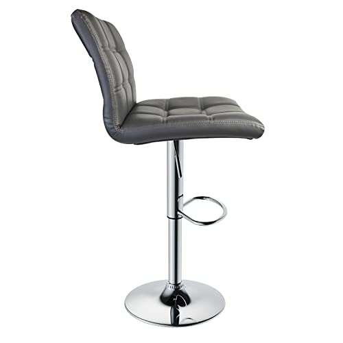 Leopard Modern Square Pu Leather Adjustable Bar Stools With Back, Set Of 2, Counter Height Swivel Stool, Barstools For Kitchen Counter (Grey) #TOP3