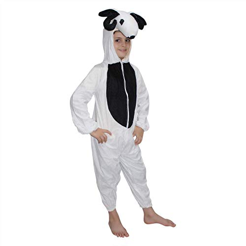 Image of Kaku Fancy Dresses Sheep Farm Animal Costume for Kids - White & Black, 3-4 Years | Animal Fancy Dress for Boys & Girls