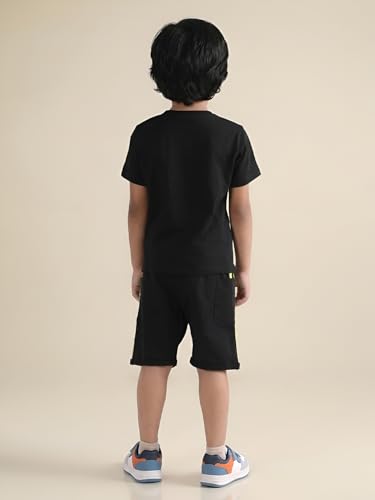 Image of POLKA TOTS 100% Pure Cotton T-Shirt and Shorts Combo For Boys | Summer Dress & Beach Wear for Boys and Toddlers | Breathable Premium Fabric Co-Ord Set Kids | Relaxed Fit Casual Summer Outfit for Kids