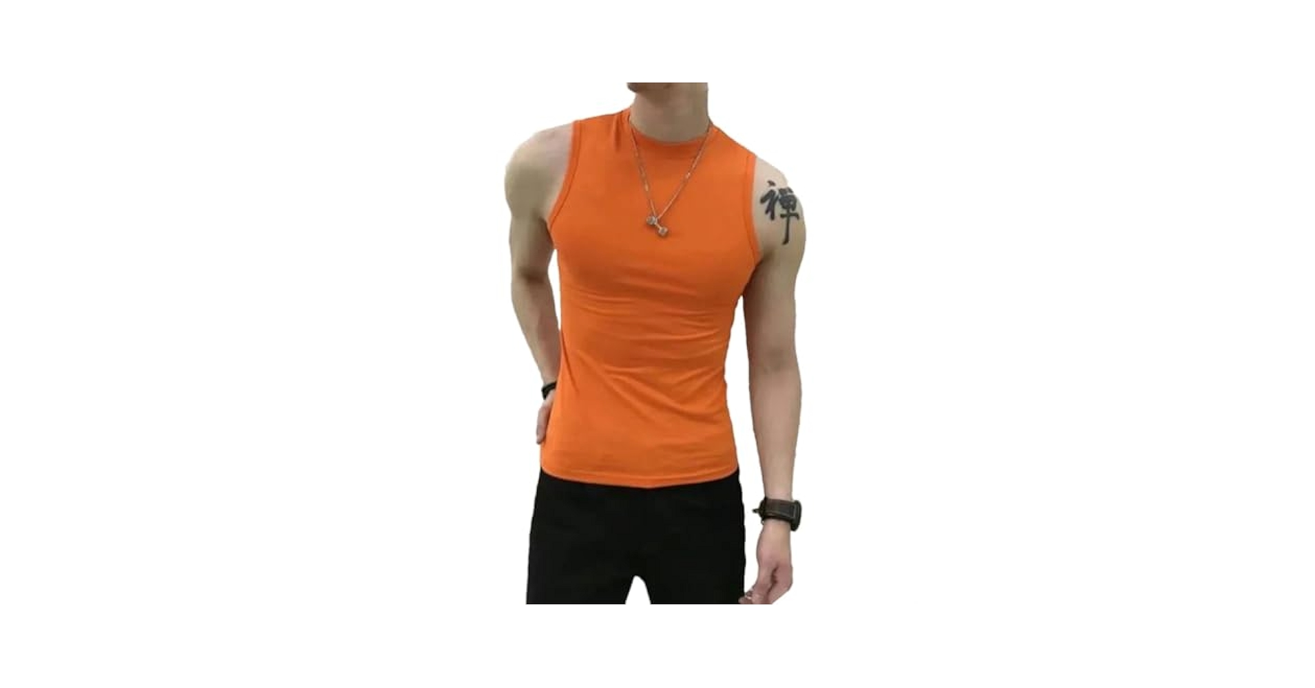 XZQYJKP Summer Vest Men's Turtleneck Sleeveless Cotton Vest