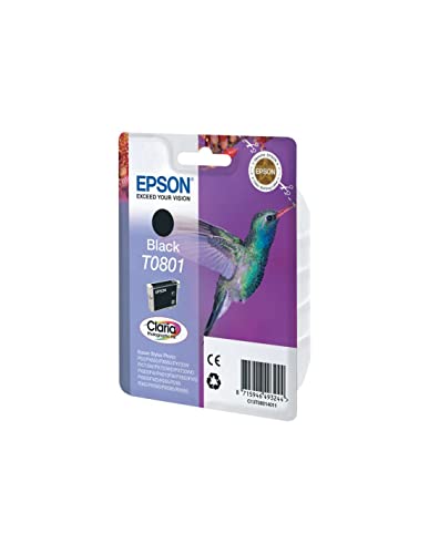 Epson T0801 Black Hummingbird Genuine Ink, Claria Photo HD Ink Cartridge